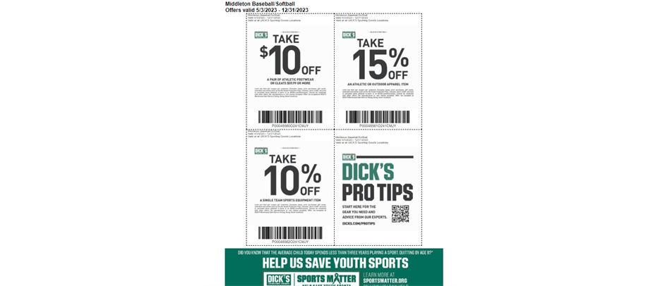 Dick's Sporting Goods Year-long Coupons!