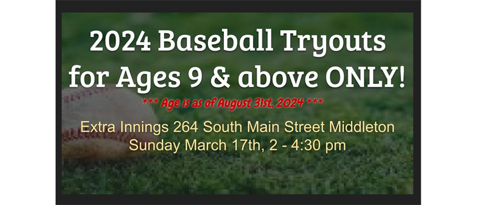 Tryouts for ages 9-11 March 15th!