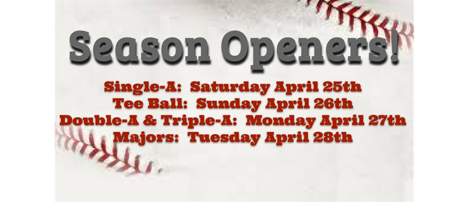 Opening Day is fast approaching!