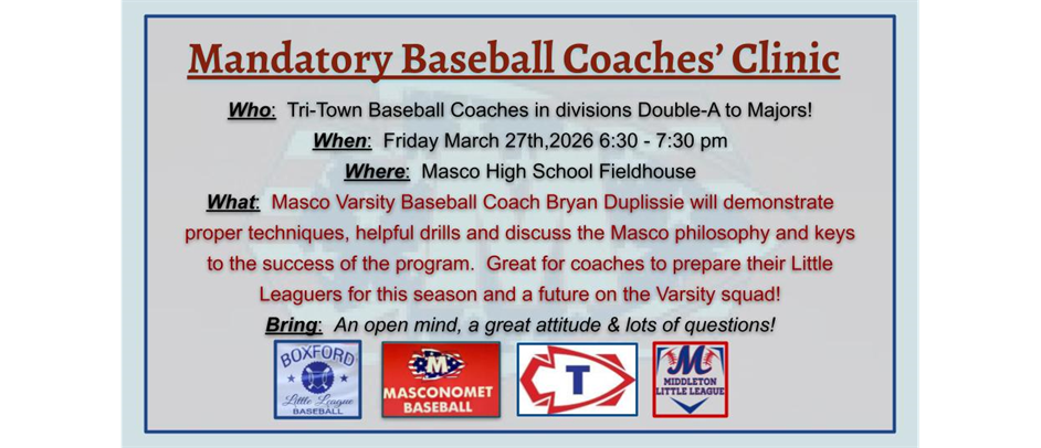 Coaches' Clinic with Masco Varsity Head Coach!